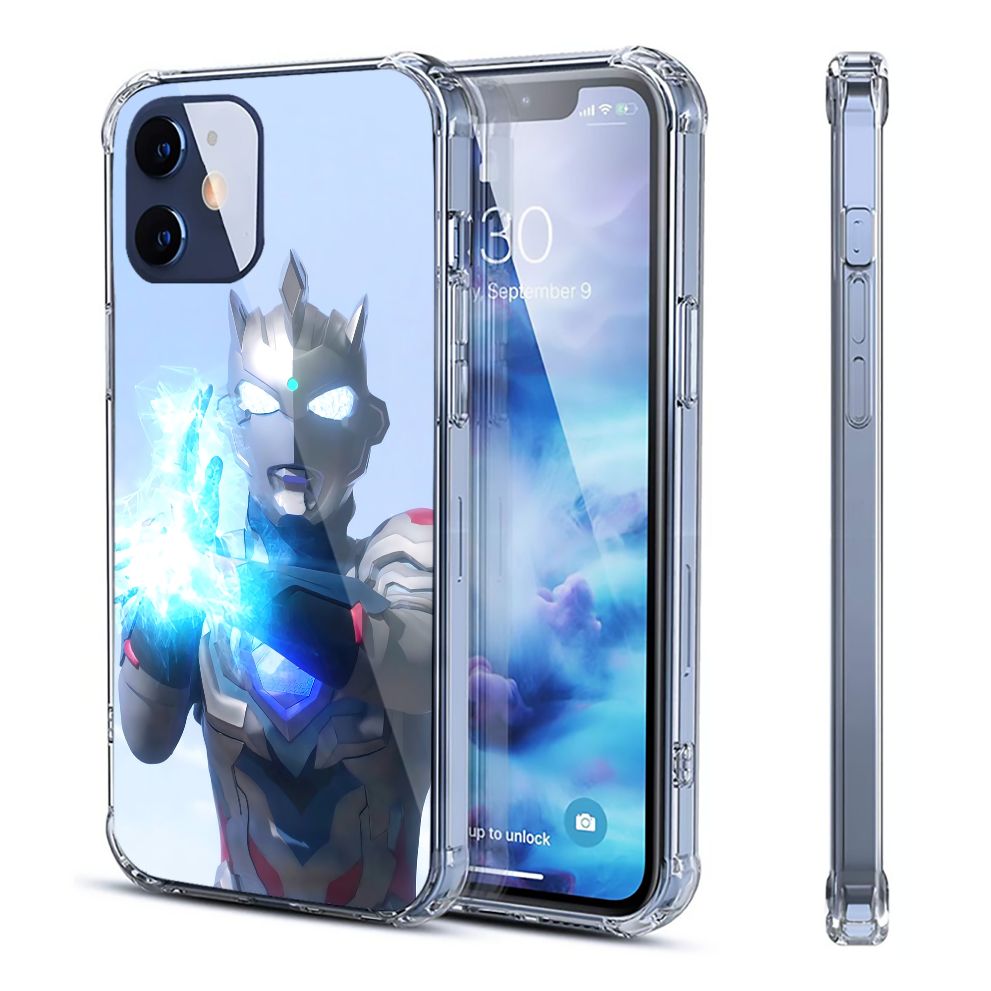 （画像用） ウルトラマン Ultraman 【iPhone 12シリーズ対応】透明スマホケース（クリアソフトケース）